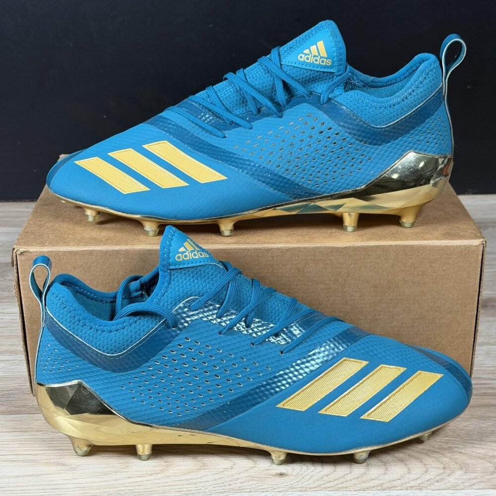 Adidas Cleats Mens Size 13 Blue Gold Adizero 8.0 Football Shoes Boots F35990